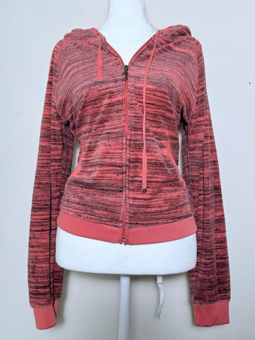 Juicy Couture Coral Pink Hooded Sweater with Crown Logo - Picture 2 of 3